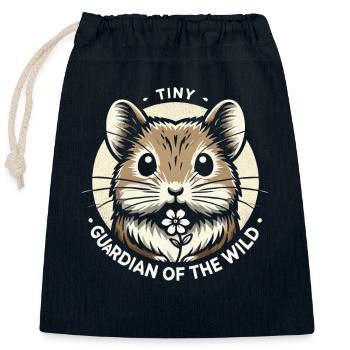 Design américain Pika Lover pour Pika - Sac cadeau en coton avec cordon (25 x 30 cm) - bleu marine - Devant