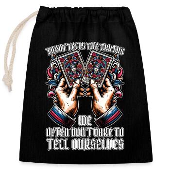 Tarot Reading Tarot Tells The Truth Card Reading - Closable cotton gift bag (25x30cm) - black - Front
