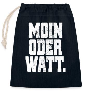 Moin ou Watt Ruhrgebiet Ruhrpott Hamburg Moin - Sac cadeau en coton avec cordon (25 x 30 cm) - bleu marine - Devant