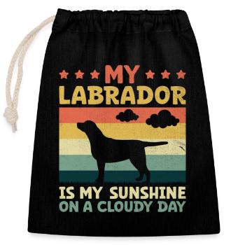 Mein Labrador ist mein Sonnenschein auf einem bewölkten Tag Labrador-Hund - Verschließbarer Geschenkbeutel aus Baumwolle (25x30cm) - Schwarz - Vorne