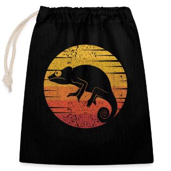 Panthère voilée rétro Chamaeleonidae amoureuse - Sac cadeau en coton avec cordon (25 x 30 cm) - noir - Devant