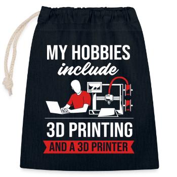 3D Printing Printing Prototype - Closable cotton gift bag (25x30cm) - navy - Front
