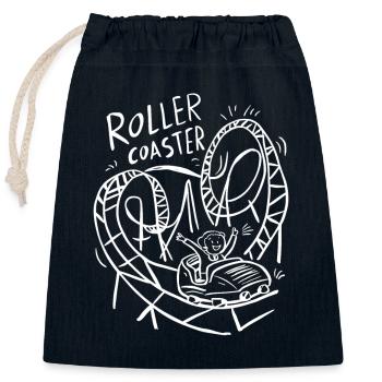 Montagnes russes Aventure Graphismes Fun - Sac cadeau en coton avec cordon (25 x 30 cm) - bleu marine - Devant