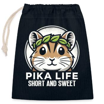Design américain Pika Lover pour Pika - Sac cadeau en coton avec cordon (25 x 30 cm) - bleu marine - Devant