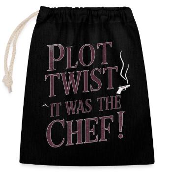 Meurtre Mystère Tenue De Dîner, Fête, Scène De Crime - Sac cadeau en coton avec cordon (25 x 30 cm) - noir - Devant
