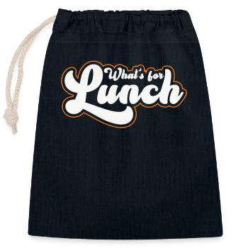 What's For Lunch? - Closable cotton gift bag (25x30cm) - navy - Front