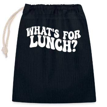 What's For Lunch? - Closable cotton gift bag (25x30cm) - navy - Front