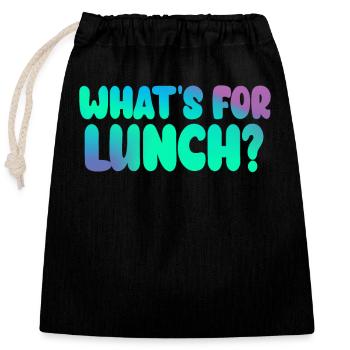 What's For Lunch? - Closable cotton gift bag (25x30cm) - black - Front