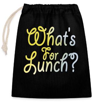 What's For Lunch? - Closable cotton gift bag (25x30cm) - black - Front