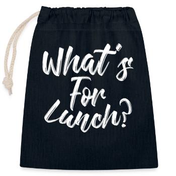What's For Lunch? - Closable cotton gift bag (25x30cm) - navy - Front