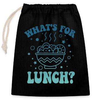 What's For Lunch? - Closable cotton gift bag (25x30cm) - black - Front