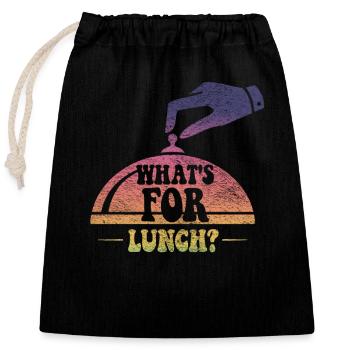 What's For Lunch? - Closable cotton gift bag (25x30cm) - black - Front