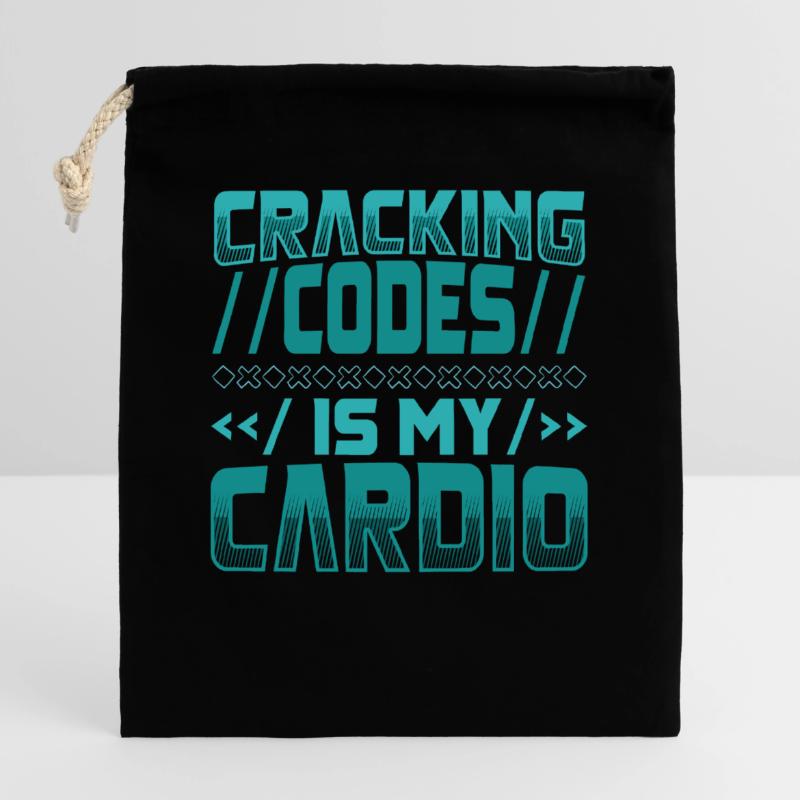 Le déchiffrage des codes, c’est mon cardio - Cryptologic Sac cadeau en coton avec cordon (25 x 30 cm)