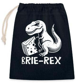 Brie cheese brie rex t-rex dinosaur cheese pun - Closable cotton gift bag (25x30cm) - navy - Front