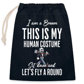 Lustige Halloween Hexe Flieg Mit Mir Bin Ein Besen - Verschließbarer Geschenkbeutel aus Baumwolle (25x30cm) - Navy - Vorne