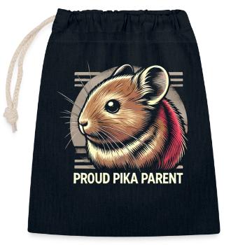 Design américain Pika Lover pour Pika - Sac cadeau en coton avec cordon (25 x 30 cm) - bleu marine - Devant
