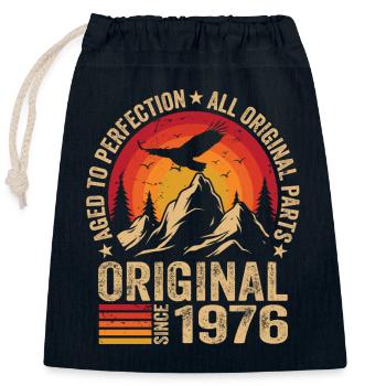 Original 1976 Jahrgang 1976 Jubiläum 1976 Retro - Verschließbarer Geschenkbeutel aus Baumwolle (25x30cm) - Navy - Vorne