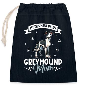 Greyhound Mama - Verschließbarer Geschenkbeutel aus Baumwolle (25x30cm) - Navy - Vorne