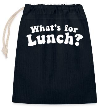 What's For Lunch? - Closable cotton gift bag (25x30cm) - navy - Front