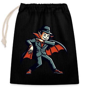Vampire Rétro Vintage Style Halloween Costume Décoration - Sac cadeau en coton avec cordon (25 x 30 cm) - noir - Devant