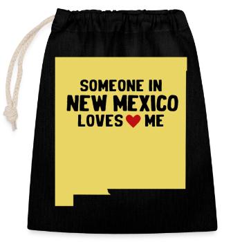 Someone In New Mexico Loves Me - Closable cotton gift bag (25x30cm) - black - Front