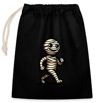 Rétro Vintage Style Halloween Momie Costume Décoration - Sac cadeau en coton avec cordon (25 x 30 cm) - noir - Devant