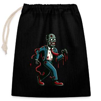Rétro Vintage Style Halloween Zombie Costume Décoration - Sac cadeau en coton avec cordon (25 x 30 cm) - noir - Devant