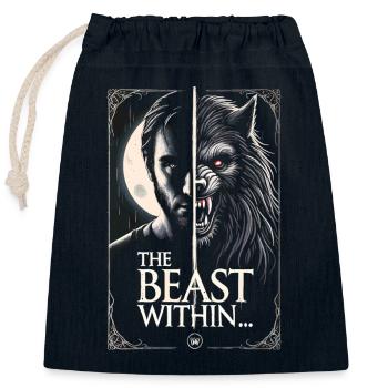 The Beast Within - Transformation in the Full Moon - Closable cotton gift bag (25x30cm) - navy - Front