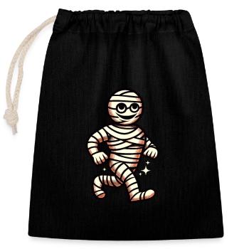 Momie Rétro Style Vintage Halloween Costume Décoration - Sac cadeau en coton avec cordon (25 x 30 cm) - noir - Devant