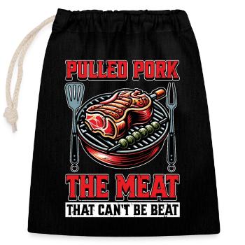 Pulled Pork The Meat That Barbecue Meat Lover - Closable cotton gift bag (25x30cm) - black - Front