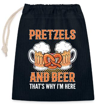 Deutschland Bretzel - Verschließbarer Geschenkbeutel aus Baumwolle (25x30cm) - Navy - Vorne