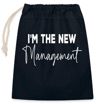 Funny I'm The New Management Bridal Cute - Verschließbarer Geschenkbeutel aus Baumwolle (25x30cm) - Navy - Vorne