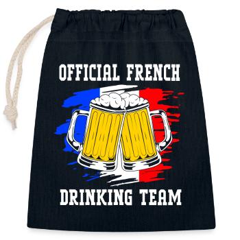 France - Sac cadeau en coton avec cordon (25 x 30 cm) - bleu marine - Devant