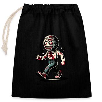 Rétro Vintage Style Halloween Zombie Lover Décoration - Sac cadeau en coton avec cordon (25 x 30 cm) - noir - Devant