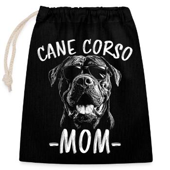Cane Corso Italiano Mama Mom Cane Corso Geschenk - Verschließbarer Geschenkbeutel aus Baumwolle (25x30cm) - Schwarz - Vorne