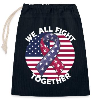 Gegen Krebs Patriotische Amerikanische Flagge - Verschließbarer Geschenkbeutel aus Baumwolle (25x30cm) - Navy - Vorne