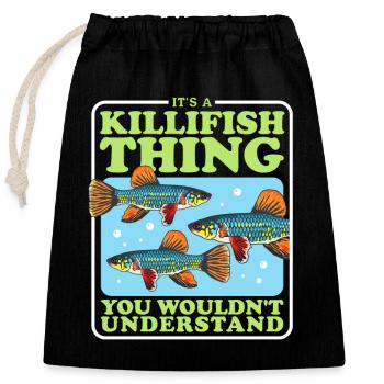 Killifish Fish Egg-laying Toothcarp Gifts - Closable cotton gift bag (25x30cm) - black - Front