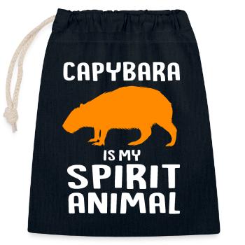 Capybara - Verschließbarer Geschenkbeutel aus Baumwolle (25x30cm) - Navy - Vorne