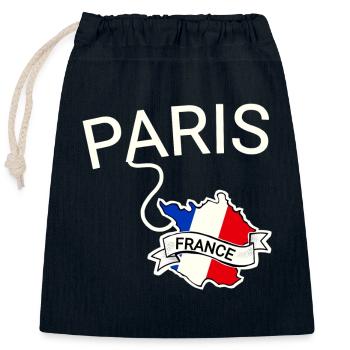 France Paris - Sac cadeau en coton avec cordon (25 x 30 cm) - bleu marine - Devant