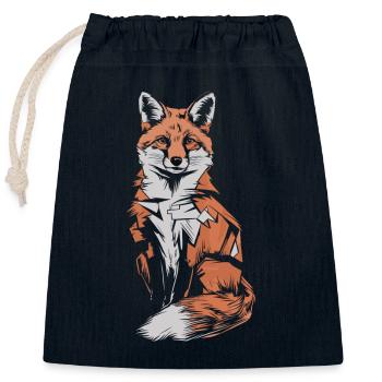 Fuchs Künstlerisches Design mit Stil - Verschließbarer Geschenkbeutel aus Baumwolle (25x30cm) - Navy - Vorne