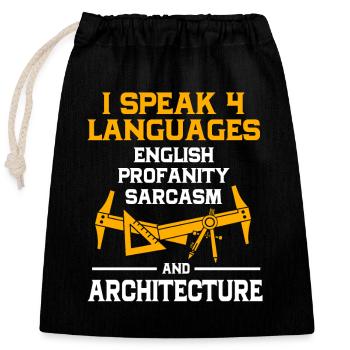 Architecte Architecture - Sac cadeau en coton avec cordon (25 x 30 cm) - noir - Devant