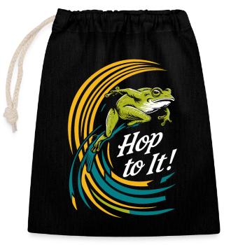Chasseur de grenouilles amphibiens, piégeage de grenouilles - Sac cadeau en coton avec cordon (25 x 30 cm) - noir - Devant