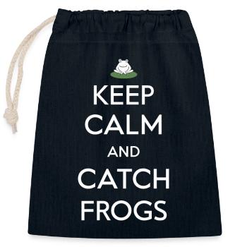 Chasseur de grenouilles amphibiens, piégeage de grenouilles - Sac cadeau en coton avec cordon (25 x 30 cm) - bleu marine - Devant