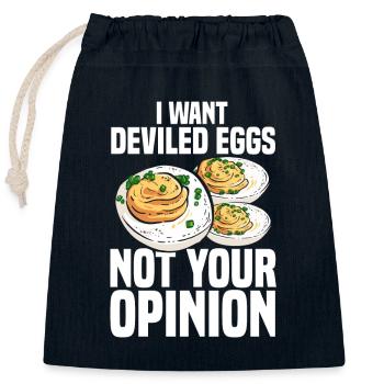 Oeufs farcis - Recette de Thanksgiving - Sac cadeau en coton avec cordon (25 x 30 cm) - bleu marine - Devant