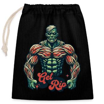 lGet RIP Muscular Zombie Bodybuilder - Closable cotton gift bag (25x30cm) - black - Front