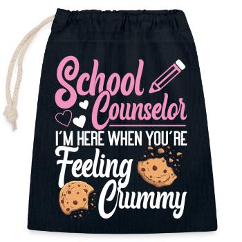 Conseiller scolaire Pun Cookie School - Sac cadeau en coton avec cordon (25 x 30 cm) - bleu marine - Devant