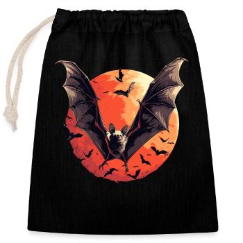 Bat Fledermäuse Fledermaus - Verschließbarer Geschenkbeutel aus Baumwolle (25x30cm) - Schwarz - Vorne