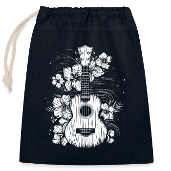 Ukulele Comic Look - Verschließbarer Geschenkbeutel aus Baumwolle (25x30cm) - Navy - Vorne