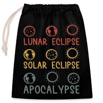 Solar Lunar Eclipse Apocalypse Celestial Event - Verschließbarer Geschenkbeutel aus Baumwolle (25x30cm) - Schwarz - Vorne