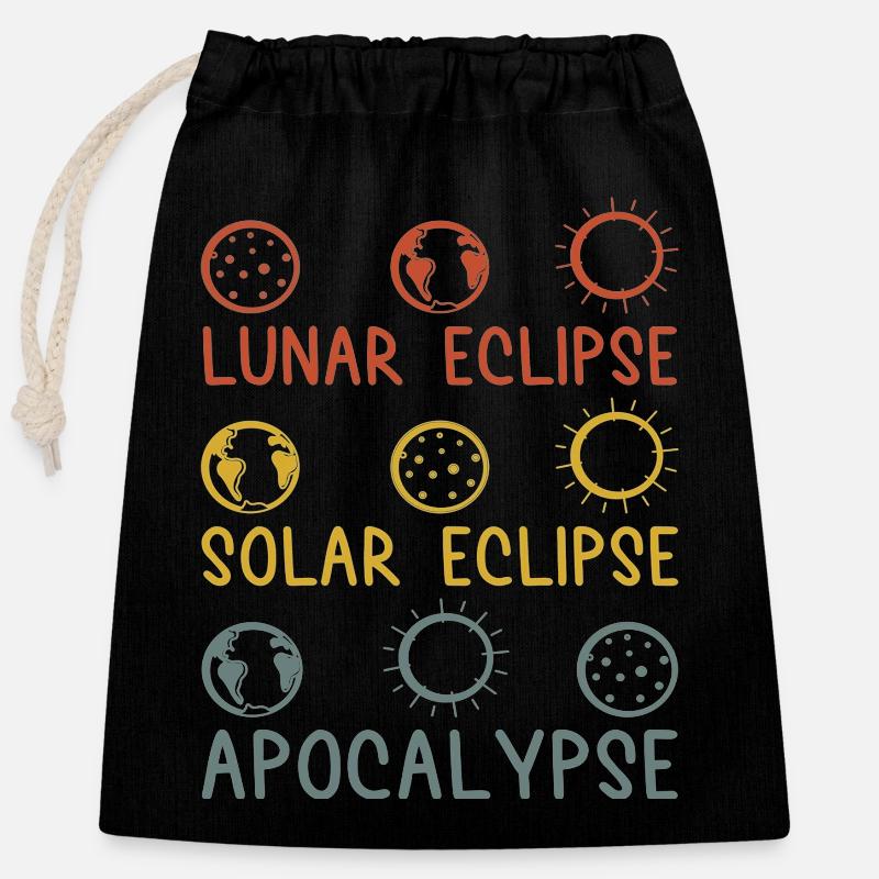 Solar Lunar Eclipse Apocalypse Celestial Event - Verschließbarer Geschenkbeutel aus Baumwolle (25x30cm) - Schwarz